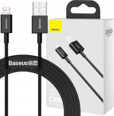 Immagine prodotto di Cavo Baseus Superior Fast Charge da USB-A a Lightning, 2,4 A, 2 m - Nero