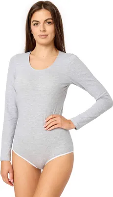 Produktbild von Merry Style Damen Langarm Body BD900(Hellmelange, XL)