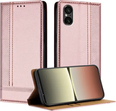 Produktbild von Handyhülle für Sony Xperia 5 V Leder Flip Klappbare Schutzhülle mit Standfunktion Pink