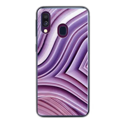 Produktbild von MuchoWow® Handyhülle Schutzhülle Hülle für Samsung Galaxy A40 Naturstein - Nahaufnahme - Weiß Silikon Softcase Handy Hülle - Handy-Tasche