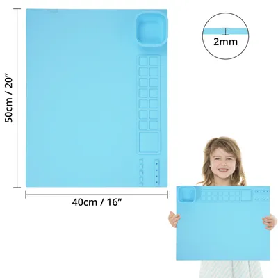 Immagine prodotto di Solidchoice - Tappetino in silicone per hobby con portabicchieri magnetico e supporti per pennelli