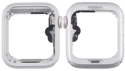 Image de Pour Apple Watch SE 2020 40 mm LTE : cadre central avec couronne et câble flexible, couleur argent