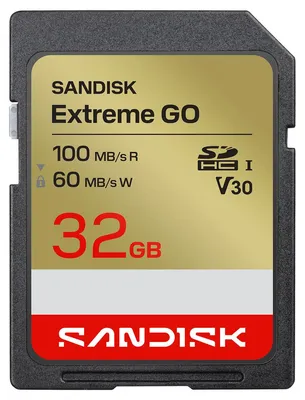Produktbild von SanDisk Extreme GO, 32 GB, SDHC, UHS-I, 100 MB/s, 60 MB/s, Class 3 (U3)