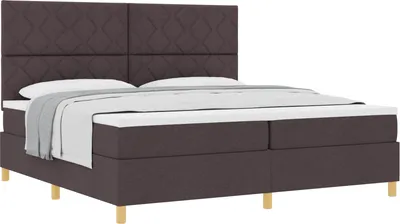 Obrázok produktu pre Posteľ s pružinovým rámom Tmavohnedá 200 x 200 cm látka