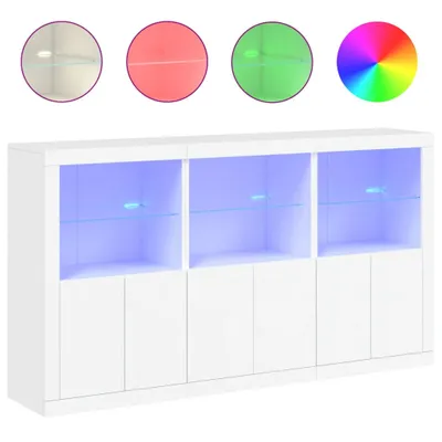 Obrázek produktu pro Příborník s LED osvětlením bílý 181,5 x 37 x 100 cm
