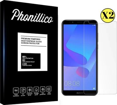 Image de Verre trempé pour Huawei Y6 2018 [2 pièces] Film de protection d'écran anti-rayures verre résistant Phonillico®