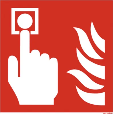 Produktbild von Brandmelder Druckknopfmelder Symbol nach ISO 7010 Material Schild - Kunststoffplatte selbstklebend nachleuchtend Größe Piktogramm  - 20x20cm