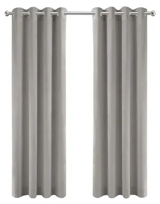 Fertigvorhang Grau Samt 140x175 cm, 1 Paneel
