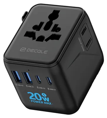 Image de Adaptateur de voyage universel, prise de voyage avec 2 ports USB-C et 2 ports USB-A