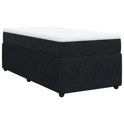 Produktbild von Boxspringbett mit Matratze Schwarz 90x200 cm Samt