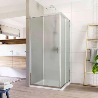 Immagine prodotto di Cabina doccia Mereo, Lima, quadrata, a scomparsa, 120x120 cm, cromo ALU, vetro Point - CK608A62K