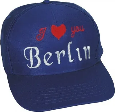 Produktbild von Baseballcap mit Einstickung - I love you Berlin - 68081 blau