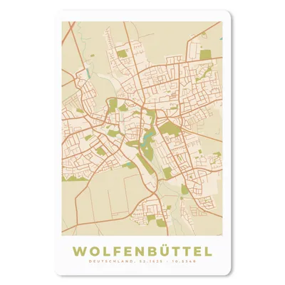Produktbild von MuchoWow® Mauspad Mousepad Wolfenbüttel - Karte - Stadtplan - Vintage 18x27 cm - Mousepads - Maus Mat - Pad - Mausunterlage