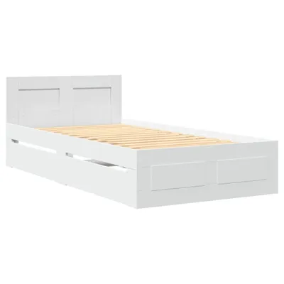 Produktbild von Bettgestell mit Kopfteil ohne Matratze Weiß 100x200 cm