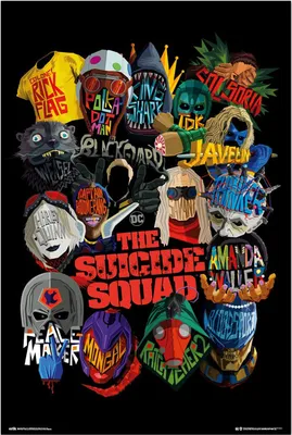 Produktbild von DC Comics - Suicide Squad - Masken - Poster Plakat Druck - Größe 61x91,5 cm