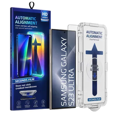 Produktbild von Panzerfolie Displayschutz Hartglas für Samsung Galaxy S23 Ultra + Anbringhilfe