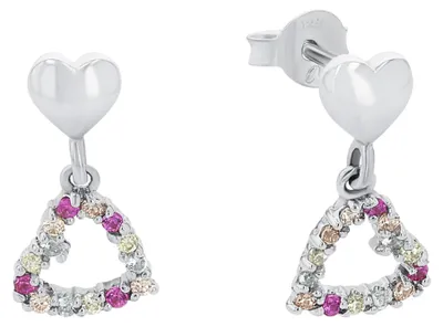 Immagine prodotto di Orecchini pendenti in argento sterling 925 per bambine, con zirconi sintetici