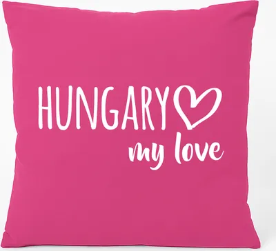 Produktbild von Huuraa Kissen Hungary my love 40x40cm mit Füllung Fuchsia Baumwolle Dekokissen Geschenkidee