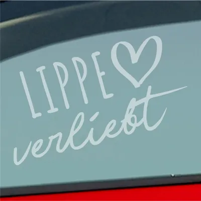 Produktbild von Auto Aufkleber Lippe verliebt Herz Fluss Wasser Water Liebe Car 19x10 cm Milchglas Sticker Heckscheibenaufkleber
