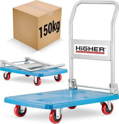 Zdjęcie produktu dla Wózek platformowy transportowy warsztatowy magazynowy HIGHER pełne koła 150kg LH05-150