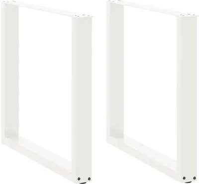 Obrázok produktu pre Nohy k jedálenskému stolu v tvare U, 2 ks, biele, 80 x (72-73) cm, oceľové