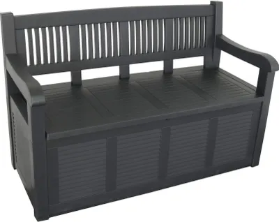 Produktbild von Pro Garden Pro Gartenbank mit Aufbewahrungsbox / Kissenaufbewahrungsbank -130x60x85cm -Schwarz