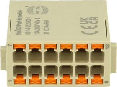 Produktbild von Han DD Modul Stifteinsatz (M) Push-In-Anschluss, 12-polig 250V, 10A - 1 Stück