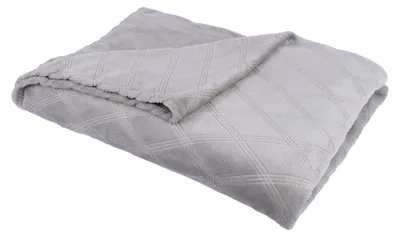 Produktbild von Kuscheldecke in Taupe mit Rautenmuster, 150x200cm, weicher Flanell