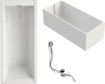Produktbild von OTTOFOND Badewannen Set Piazza 70 x 170 cm weiß glänzend glatt 704421