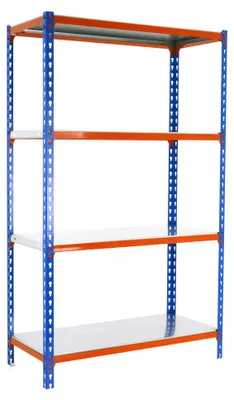 Produktbild von SIMONCLICK PLUS Metallregal 4/500 1500 BLAU/LARANJA/GALVA