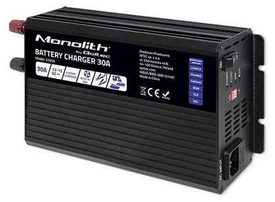 Imagen del producto de QOLTEC 51955 Cargador inteligente Monolith para baterías LiFePO4, AGM, GEL y SLA / 30A / 12V