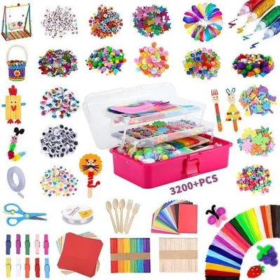 Produktbild von Kreativkiste - Kreativset - Bastelbox - Hobbikiste - Inkl. Zubehör - Für Jungen und Mädchen - Bastelkiste