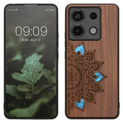 Produktbild von kwmobile Handyhülle für Xiaomi Redmi Note 13 Pro 5G / Poco X6 5G Hülle Holz - Case mit TPU Bumper - Stoßfestes Hardcase - Schutzhülle Cover in