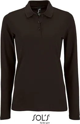 Immagine prodotto di SOLs 02083 | Polo donna maniche lunghe in piqué Perfect - Colore: Nero - Taglia: S