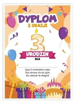 Productafbeelding van Dyplom A5 urodzinowy - trzecie urodziny 5szt - LearnHow
