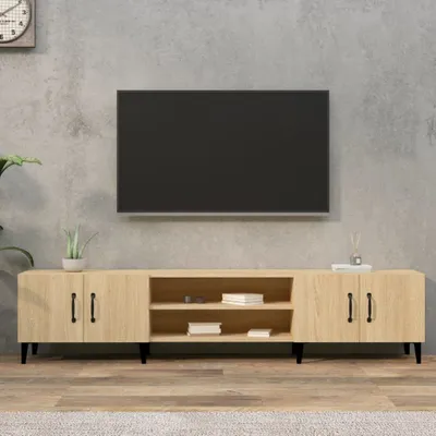 Imagen del producto de Maison Exclusive - Mueble de TV en madera de roble Sonoma, 180 x 31,5 x 40 cm