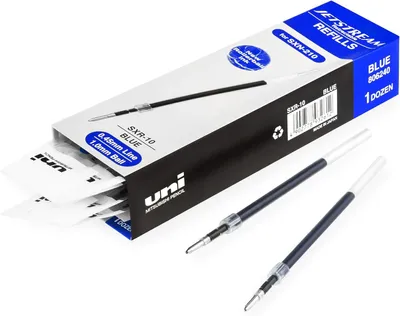 Produktbild von uni-ball Jetstream SXN-210 Nachfüllpatronen – 1,0 mm Schreibspitze – Gel-Tinte – Blau – Packung mit 12 Stück