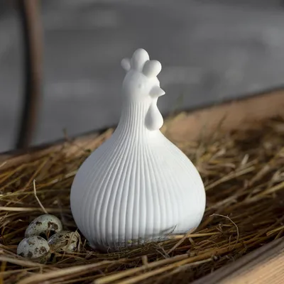 Produktbild von Osterdekoration Henne Kerstin - weiß: large