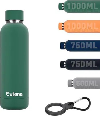 Productafbeelding van Geïsoleerde waterfles 500 ml - Dubbelwandige vacuümfles voor koud en warm drinken
