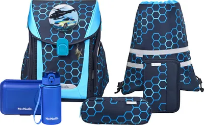 Image de McNeill sac d'école Primo Schoolbag Set 9 pièces Xagon bleu marine