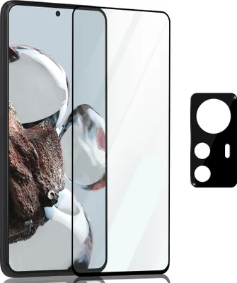 Produktbild von 1 Pack Xiaomi 12T Displayschutzfolie und 1 Pack Linsenschutz – gehärtetes Glas 9H – Superqualität 3D