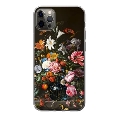 Produktbild von MuchoWow® Handyhülle Schutzhülle Hülle für iPhone 12 Pro Max Vase mit Blumen - Jan Davidsz de Heem - Kunst Silikon Softcase Handy Hülle - Hartschale