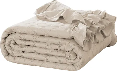 Produktbild von BEIGE gesteppte Bettdecke Decke doppelseitig Tröster 160x220CM PLED FALBANKS RUFFY