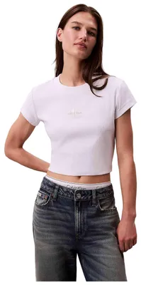 Obrázek produktu pro Calvin Klein LV047AB802YAA, Triko, Dospělý, Ženy, Bílá, Kulatý límec, Krátká