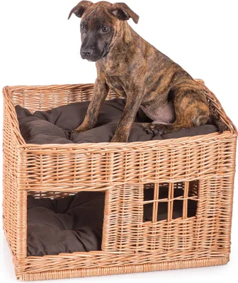 Produktbild von JIPRO® Katzenhaus, Hundehaus aus Weide Akim I. - B 56 x T 36 x H 32/42(cm)