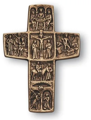 Produktbild von Wandkreuz Stationen aus dem Leben Jesu 26 cm Bronze