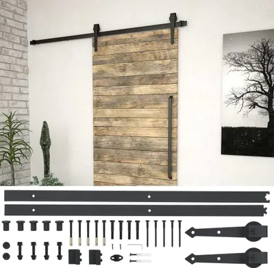 Zdjęcie produktu dla System Do Mocowania Drzwi Przesuwnych, 183 Cm, Stal, Czarny Lumarko!