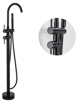 Immagine prodotto di Rubinetto per vasca da bagno, bocca orientabile, comando monocomando, nero opaco
