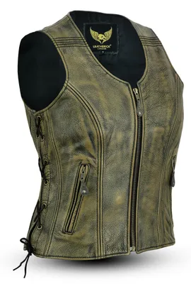 Produktbild von Leatherick Damen Vintage Lederweste der echte spitzenkorn-büffel Leder ärmellose