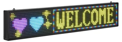 Produktbild von VEVOR Programmierbares LED-Schild, P10 Vollfarbig Flexibles Digitales Scroll-Panel, DIY Benutzerdefiniertes Textmuster GIF-Anzeigetafel, Bluetooth APP Steuerung Nachrichtenschild für Geschäftswerbung, 52x8 Zoll, 99 x 19 cm